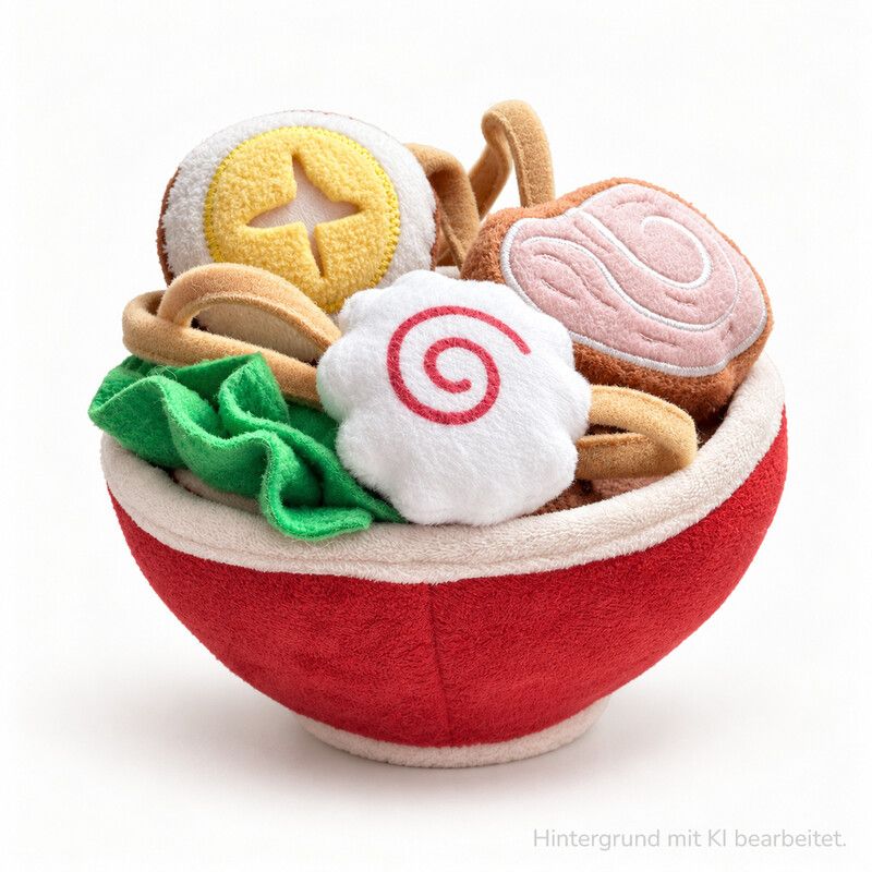 A picture of <p>Eine Portion japanischer Schnüffelspaß für deine Fellnase! Die weiche Plüschschale mit Nudeln und daran befestigten Toppings eignet sich zum Spielen und für Nasenarbeit. Verstecke kleine Snacks zwischen den einzelnen Elementen und lass deinen Hund mit seiner Nase auf Entdeckungstour gehen.</p><p>Quietscher: Ja<br>Maße: ca. 12 × 10 cm</p>